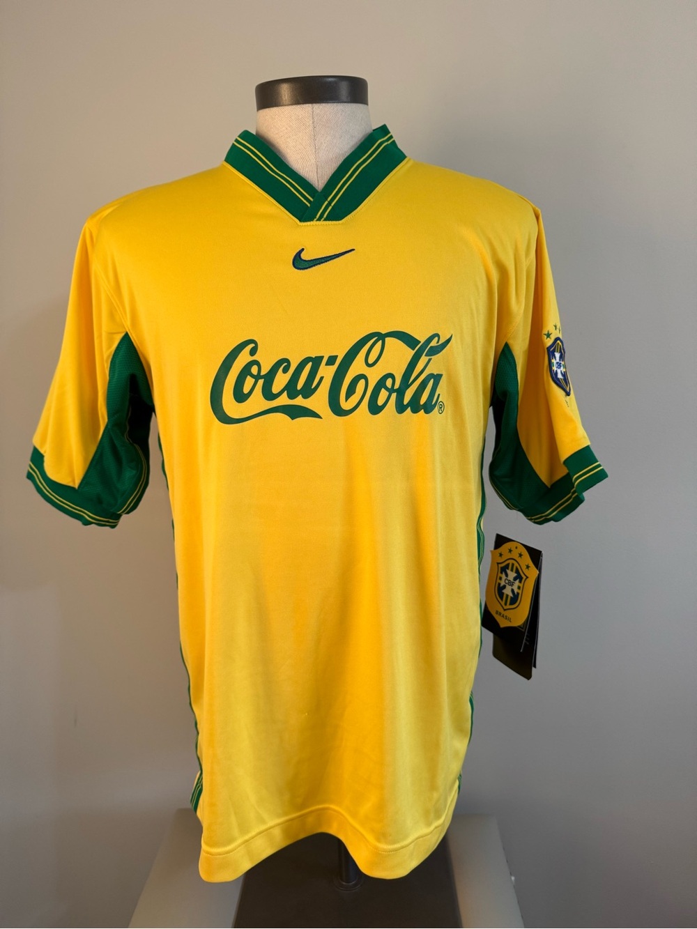 Nike Brazil Yellow Coca-Cola Football Jersey 1997/98 Training top